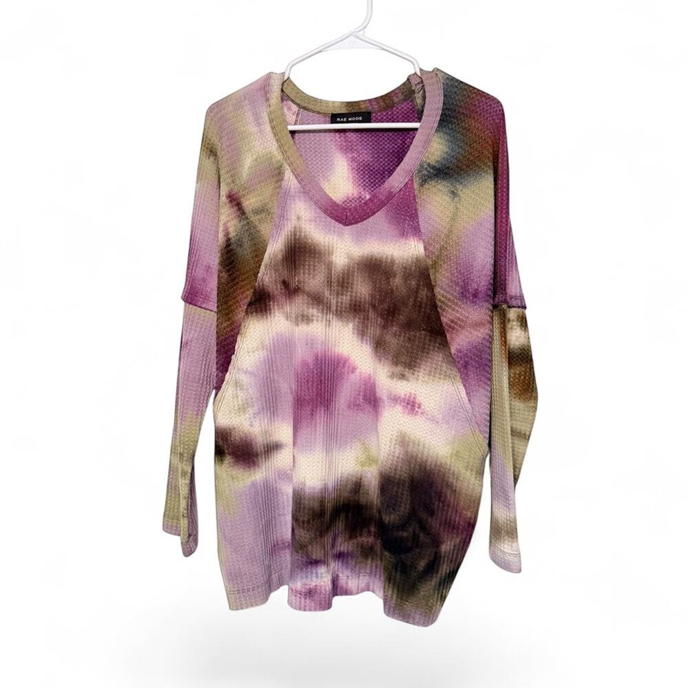 Vibrant Tie-Dye V-Neck Sweatshirt